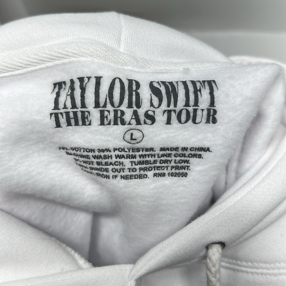Taylor Swift The Eras Official Tour Hooded Sweatshirt Hoodie White Unisex Large - Picture 8 of 8